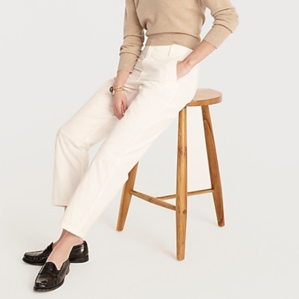 NEW J. Crew Slouchy Boyfriend Chino Pants Cream